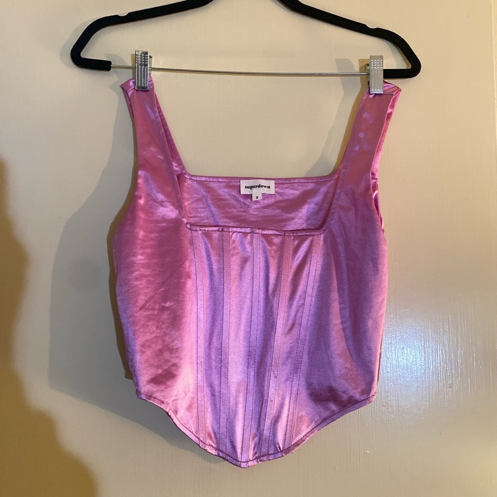 Superdown Pink Corset Top